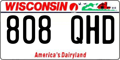 WI license plate 808QHD