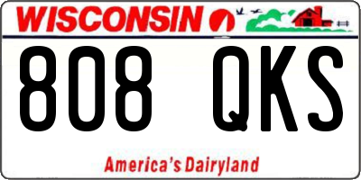 WI license plate 808QKS