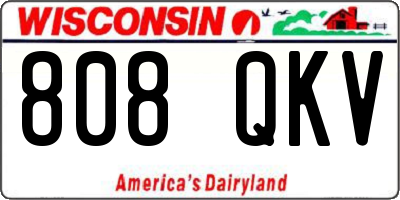 WI license plate 808QKV