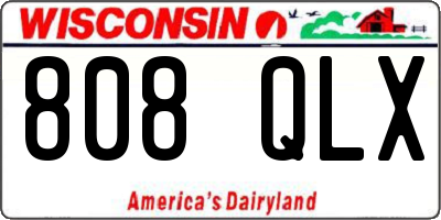 WI license plate 808QLX