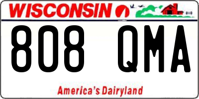 WI license plate 808QMA