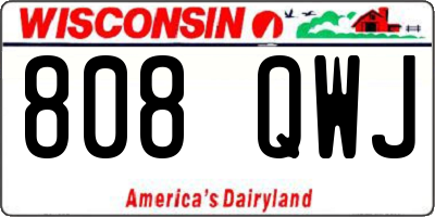 WI license plate 808QWJ