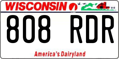 WI license plate 808RDR