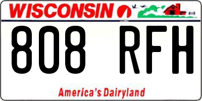 WI license plate 808RFH