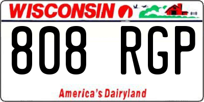 WI license plate 808RGP
