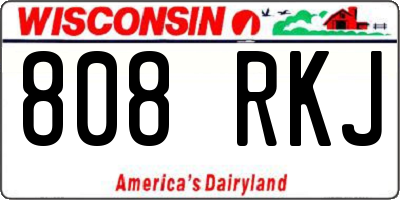 WI license plate 808RKJ