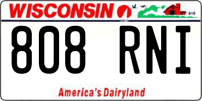 WI license plate 808RNI