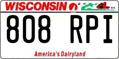 WI license plate 808RPI