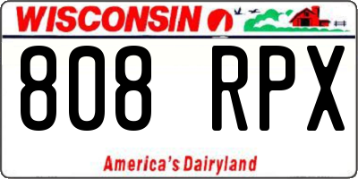 WI license plate 808RPX