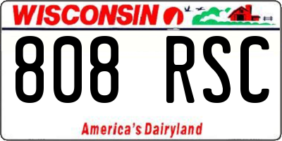 WI license plate 808RSC