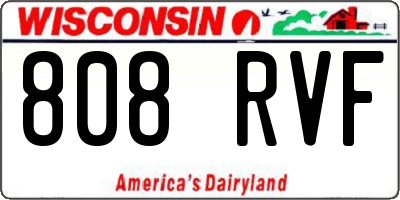 WI license plate 808RVF