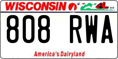 WI license plate 808RWA