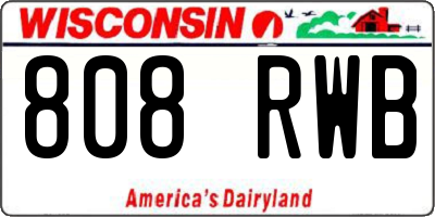 WI license plate 808RWB