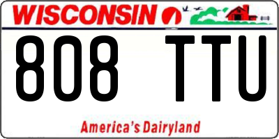 WI license plate 808TTU