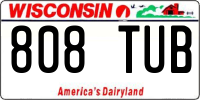 WI license plate 808TUB