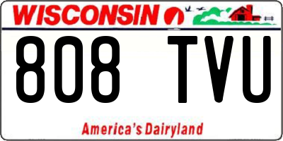 WI license plate 808TVU