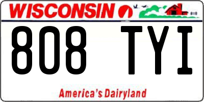 WI license plate 808TYI