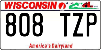 WI license plate 808TZP