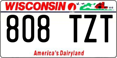 WI license plate 808TZT