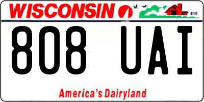 WI license plate 808UAI