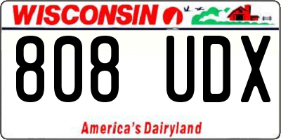 WI license plate 808UDX