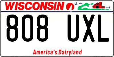 WI license plate 808UXL