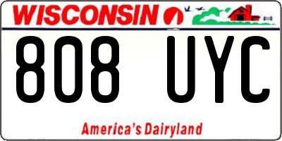 WI license plate 808UYC