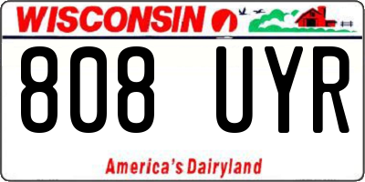 WI license plate 808UYR
