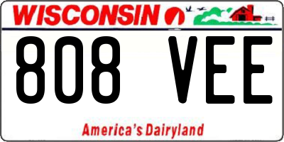 WI license plate 808VEE