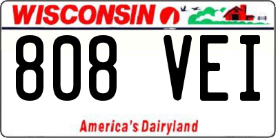 WI license plate 808VEI