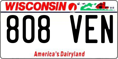 WI license plate 808VEN