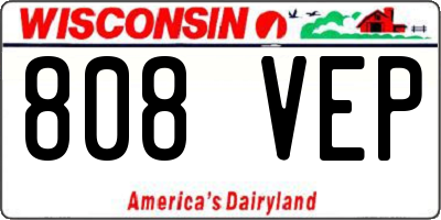 WI license plate 808VEP