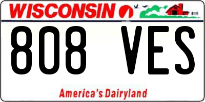 WI license plate 808VES