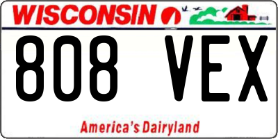 WI license plate 808VEX