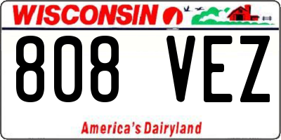 WI license plate 808VEZ