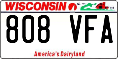 WI license plate 808VFA