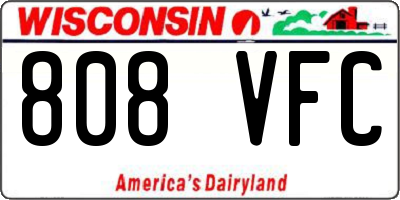 WI license plate 808VFC