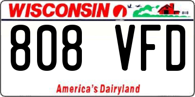 WI license plate 808VFD
