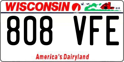 WI license plate 808VFE