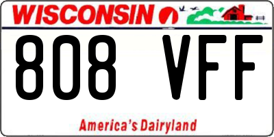 WI license plate 808VFF
