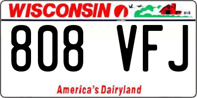WI license plate 808VFJ