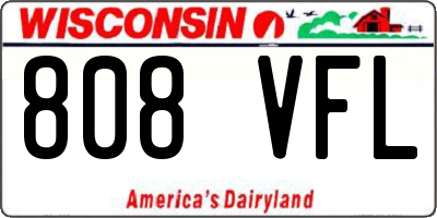 WI license plate 808VFL