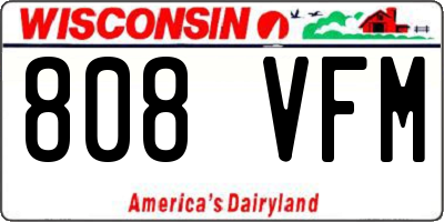 WI license plate 808VFM