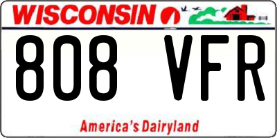 WI license plate 808VFR