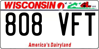 WI license plate 808VFT
