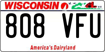 WI license plate 808VFU