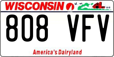 WI license plate 808VFV