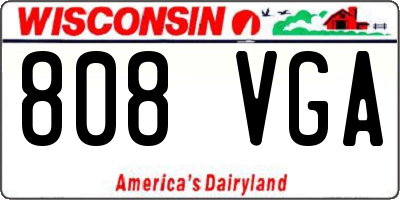 WI license plate 808VGA