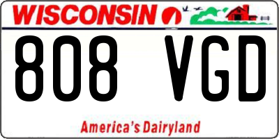 WI license plate 808VGD