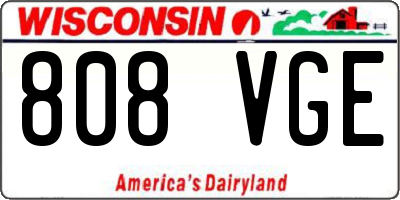 WI license plate 808VGE